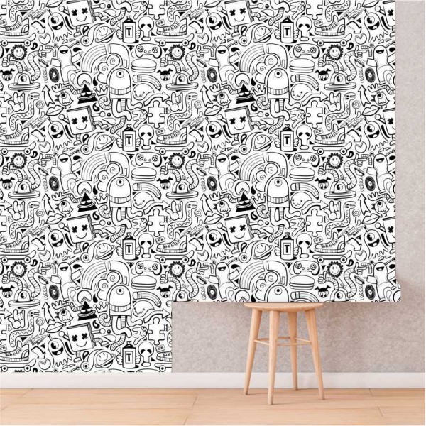Spalvinami tapetai "Crazy doodle" Spalvinami tapetai | Colorbee.lt